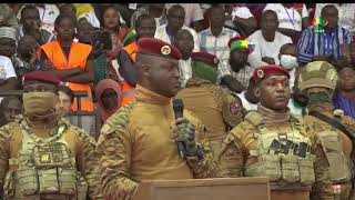 Discours du Chef de lEtat le Capitaine Ibrahim TRAORE lors du meeting de soutien à la Transition [upl. by Bloxberg]