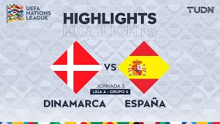 HIGHLIGHTS  Dinamarca vs España  UEFA Nations League 2024  TUDN [upl. by Edas]