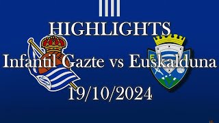 HIGHLIGHTS  Real Sociedad Infantil Gaztea vs SD Euskalduna sub14  Infantil Txiki Grupo4 J4 1910 [upl. by Cleavland]