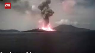 Gunung Anak Krakatau Alami 4 Kali Erupsi Status Siaga [upl. by Lonier]