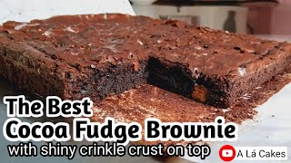 Cocoa Fudge Brownie  The Best Fudgy Cocoa Brownies Recipe With Crackly Top  alacakesart [upl. by Attenaj121]