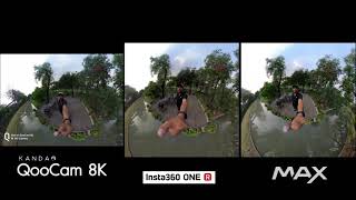 Camera 360 compare  GoPro Max vs insta 360 oneR vs Qoocam 8k [upl. by Ellinehc]