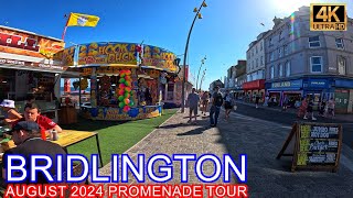 Bridlington August 2024 Promenade walking tour 4K asmr [upl. by Trinl]