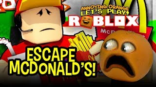 Escape the Crazy McDonalds Manager Annoying Orange Roblox [upl. by Ecnadnac]