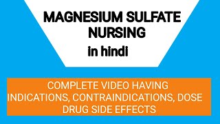 magnesium sulphate in obstetrics  magnesium sulfate in obstetrics  use  dose  nursing care [upl. by Nodyroc]