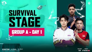 EN PUBG MOBILE RUTHLESS PRO SERIES COG S3 SURVIVAL STAGE GROUP A DAY 1 FT NV VPE HORAA NGX [upl. by Annabel]