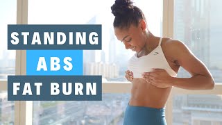 🤩 STANDING ABS BURN  DUMBBELL CORE WORKOUT [upl. by Yenttirb665]