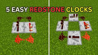 Minecraft Tutorial 5 Easy Redstone Clocks in Minecraft [upl. by Holcomb754]