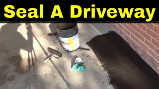 How To Seal A DrivewayDIY Asphalt Driveway Sealing [upl. by Noskcire]