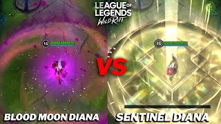 Diana Sentinel VS Blood Moon Skin Comparison Wild Rift [upl. by Oir291]