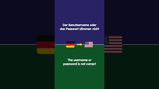 Versuchen Sie zu übersetzen quotThe username or password is not correctquot [upl. by Lightman]