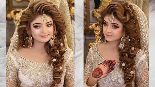 bridal hairstyle kashees l wedding hairstyles l walima bridal hairstyle l engagement hairstyles [upl. by Yenar]