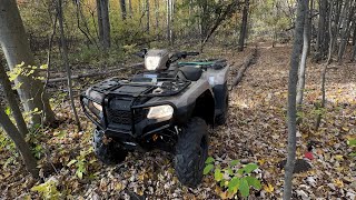 Pulling logs with the Honda foreman 520 IN MEXICO [upl. by Bilak]