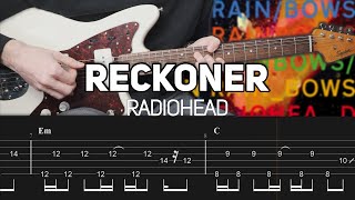 Radiohead  Reckoner Guitar lesson with TAB [upl. by Akihc]