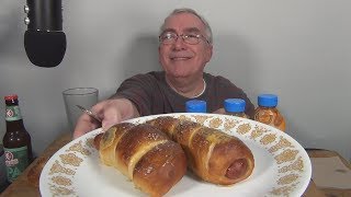 ASMR Eating Homemade Pretzel Dogs Whispering [upl. by Bathesda]