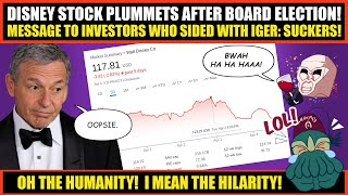 Disney Stock PLUMMETS  Iger WON The Disney Board Electionbut Investors LOST  Hilarity ENSUES [upl. by Emmeram]