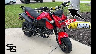 Installing Protaper Handle bars on my Honda Grom Clone Boom Vader [upl. by Olney]