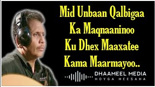 HEES  Moog iyo Jacal Waa Maxay  Saalax Qaasim  Hees Qaraami Xul ah Lyrics [upl. by Peltier820]