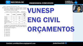 Eng Civil  Vunesp  Semae São José do Rio Preto 2020  Orçamentos [upl. by Ahsiugal]