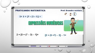 EXPRESSÕES NUMÉRICAS COM PARÊNTES CHAVES E COLCHETES AULA 2 [upl. by Noyar5]