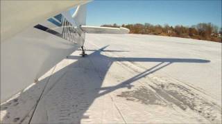 Stinson 1083 ski plane flying in WI Feb 2012 with GoPro Hero [upl. by Garrik]