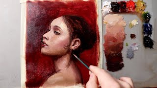 Portrait Painting Tutorial  Paint Along For Beginners Shorter Length [upl. by Haddad]