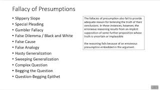 Fallacy of presumption Basic Concept [upl. by Iggem]