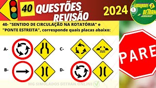 Questões de REVISÃO da Prova Teórica do Detran 2024  legislaçãodetrânsito simuladodetran2024 [upl. by Keith]