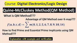 QuineMcCluskey Method QM Method [upl. by Dixon]