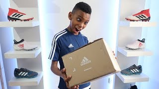 ADIDAS SENT ME A PACKAGE WITH NEW FOOTBALL BOOTS  CLEATS [upl. by Inattirb]