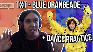 DEBUT MATERIAL  TXT  Blue Orangeade Lyrics amp Dance Practice Reaction [upl. by Fulbert]