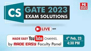 GATE 2023  Computer Science CS  LIVE Exam Solutions  By MADE EASY Faculty Panel [upl. by Rayner]