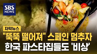 quot뚝뚝 떨어져quot 스페인 멈추자…한국 파스타집들도 비상 자막뉴스  SBS [upl. by Bolme306]