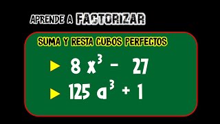 Factorización de suma o resta de CUBOS PERFECTOS  Dos ejercicios resueltos [upl. by Ricki511]