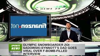 Olympic snowboarder Zoe SadowskiSinnott dad goes viral in bombfilled interview [upl. by Syah389]