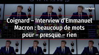 Coignard – Interview d’Emmanuel Macron  beaucoup de mots pour – presque – rien [upl. by Melentha]