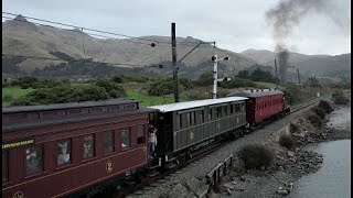 Steam day at Ferrymead by drone  Video 1 [upl. by Netaf20]