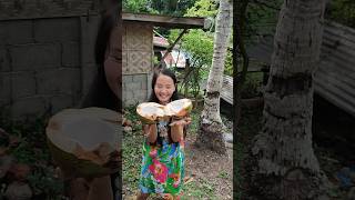 beautiful filipina girl opening coconut part2 philppines fruit food funny coconut nature [upl. by Landsman]