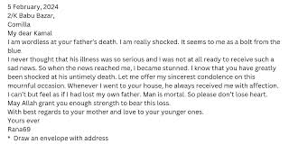 Write a letter consoling your friends father untimely death  SSC HSC Informal Letter [upl. by Katt]