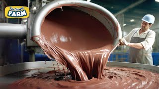 AMAZING Chocolate Production Process  Making Chocolate From Raw Cacao Beans [upl. by Nesyrb]