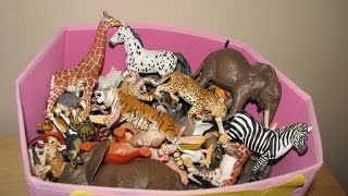 My Animal Toy Collection in the Box Part 2 Schleich Safari Wildlife ZOO Farm Animals Toys [upl. by Freddi]