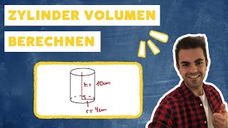 Volumen Zylinder berechnen Schnell und einfach erklärt  Mathetipps [upl. by Pinter423]