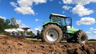 Ploughing red clower with DeutzFahr Agrostar 681 amp Överum Xcelsior CX 4975  2023 [upl. by Ehsom536]