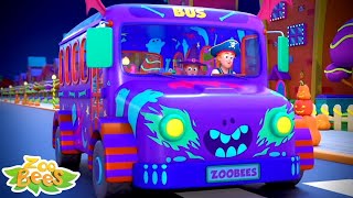 Wheels On The Bus Halloween Song amp Spooky Rhyme by Zoobees [upl. by Clari]