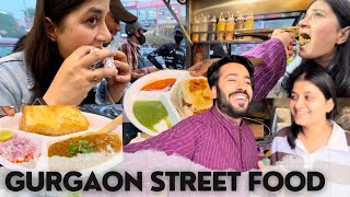 Best Street Food of Gurgaon in INR 100  Surprise Gift  Food Vlog Delhi Gurgaon streetfood [upl. by Eidnarb]