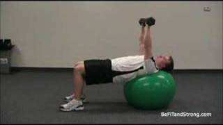 Chest Exercises Dumbbell Chest Press On The Exercise Ball [upl. by Guildroy435]