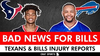 The Buffalo Bills Just Got Bad News  Houston Texans Injury News From Wednesday Practice [upl. by Alburga869]