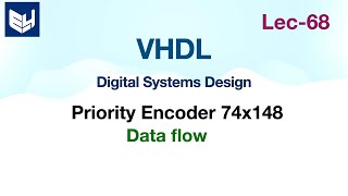 VHDL code for 8x3 Priority Encoder  74x148  data flow  Part12  Digital Systems Design  Lec68 [upl. by Sofie952]