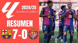 Barcelona  Real Valladolid 70 Resumen LALIGA EA SPORTS 202425 [upl. by Odelet]