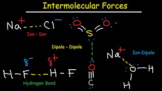 Intermolecular Forces  Hydrogen Bonding DipoleDipole IonDipole London Dispersion Interactions [upl. by Herzen]